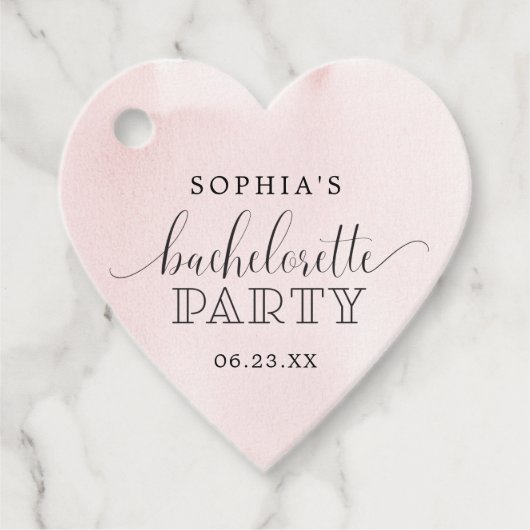 Blush Bruidsfeest Favoretiket Bedankjes Labels (Voorkant)