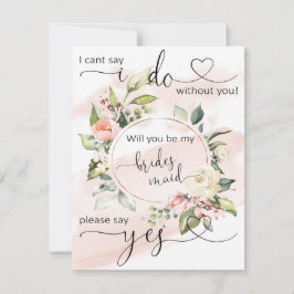 Blush bruidsmeisje voorstel Kaarten Notitiekaartje
