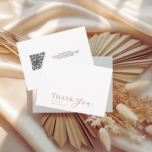 Blush bruiloft bedankkaart voor altijd begint