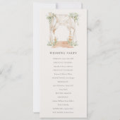 Blush Bruiloft Bladerdak Ceremonie Trouwprogramma Kaart (Achterkant)