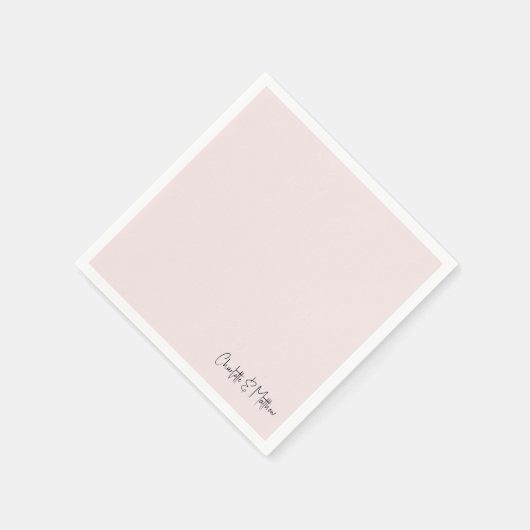 Blush bruiloft cocktail servet (Hoek)