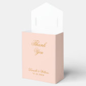 Blush Bruiloft Eenvoudig Roze Gouden Script Dank u Bedankdoosjes (Geopend)