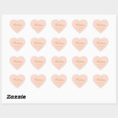Blush bruiloft elegante kalligrafie Eenvoudig roze Hart Sticker (Vel)