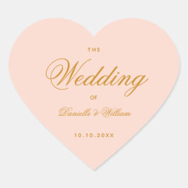 Blush bruiloft elegante kalligrafie Eenvoudig roze Hart Sticker