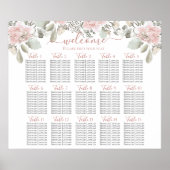 Blush bruiloft floral dusty roos boho-zitplaats poster (Voorkant)