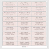  blush bruiloft gast adres sticker (Vel)