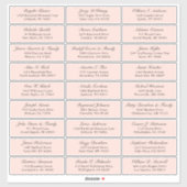  blush bruiloft gast adres sticker (Vel)