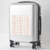  blush bruiloft gast adres sticker (Koffer)