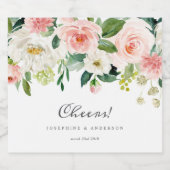 Blush bruiloft gunst likeurfles etiket (Enkel label)