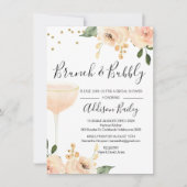 Blush Brunch Champagne Bridal Shower Invitation Kaart (Voorkant)