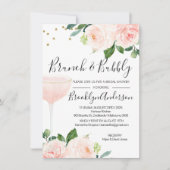Blush Brunch Champagne Bridal Shower Invitation Kaart (Voorkant)