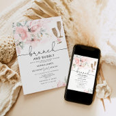 Blush Brunch en bubbly bridal doucheuitnodiging Kaart
