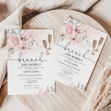 Blush Brunch en bubbly bridal doucheuitnodiging