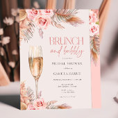 Blush Brunch en Bubbly Pampas Grass Vrijgezellenfe Kaart