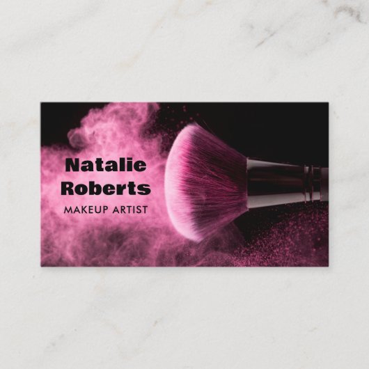 Blush Brush Make-up Artiest Zwart Visitekaartje (Voorkant)