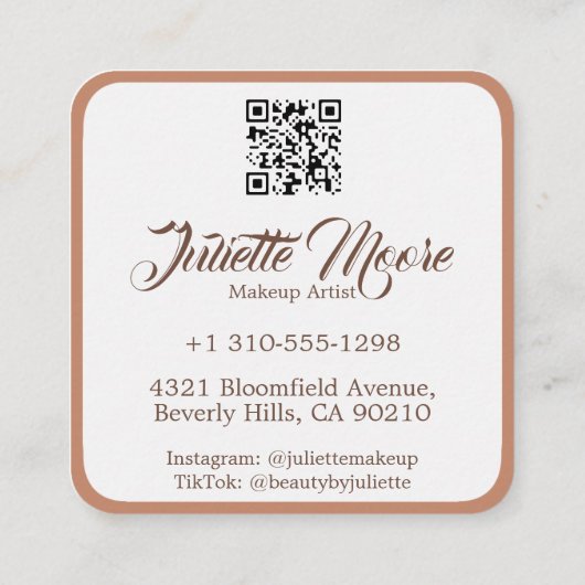 Blush Brush Make-up Artist Visitekaartje (Achterkant)
