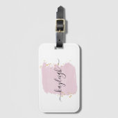 Blush Brush Stroke Gold Stippen Bagagelabel (Voorkant (verticaal))