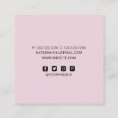 Blush Brush Stroke Gold Stippen Vierkante Visitekaartje (Achterkant)