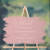 Blush Brush Strokes Bruiloft Welkomstbord Acryl Bord (Neutraal)