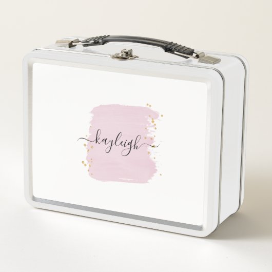 Blush Bruske Streke Gold Stippen metalen doos (Voorkant)