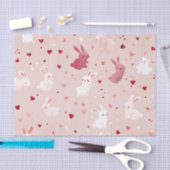 Blush Bunny Hearts Pattern – Cute Pastel Rabbit Tissuepapier (Craft)