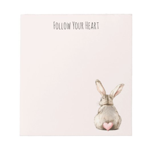 Blush Bunny Konijn Hart Notitieblok (Voorkant)