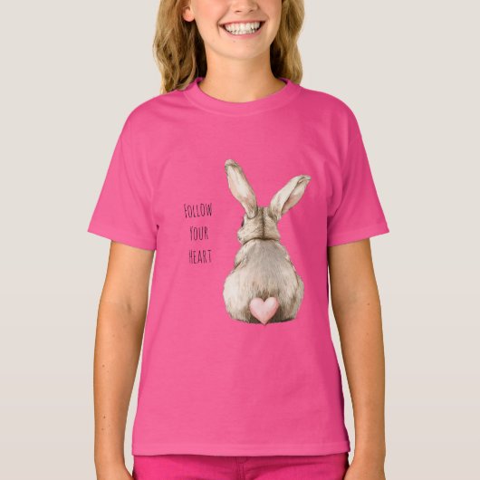 Blush Bunny Konijnenhart T-shirt (Voorkant)