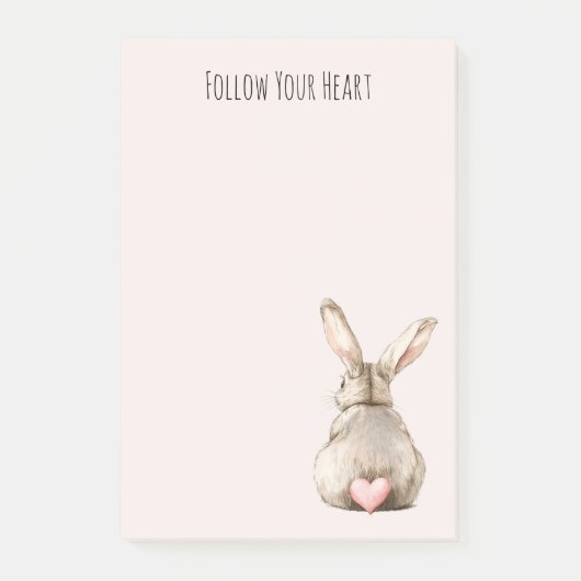 Blush Bunny Rabbit Heart Post-it® Notes (Voorkant)
