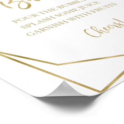 Blush Burgundy Bloem Geometrisch Mimosa Bar Bord Poster (Hoek)