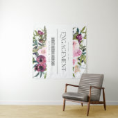 BLUSH BURGUNDY FLORAL BUNCH VERLOVING WELKOM WANDKLEED (In Situ (horizontaal))