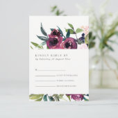 BLUSH BURGUNDY FLORAL BUNCH WATERVERF RSVP (Staand voorkant)