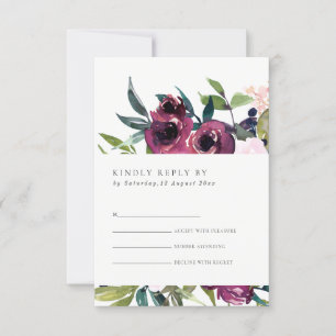 BLUSH BURGUNDY FLORAL BUNCH WATERVERF RSVP