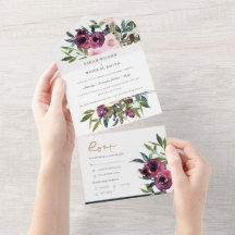 BLUSH BURGUNDY FLORAL BUNCH WATERVERF WEDING ALL