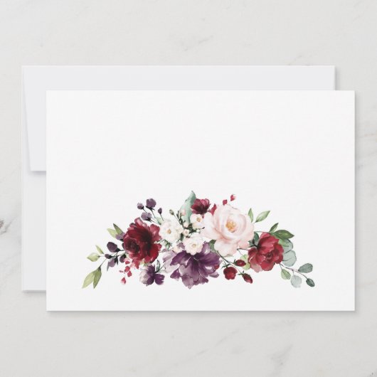 Blush Burgundy Floral Moving Announcement Kaarten (Achterkant)