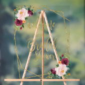 Blush Burgundy Floral Vrijgezellenfeest Welkom Acryl Bord (Neutraal)