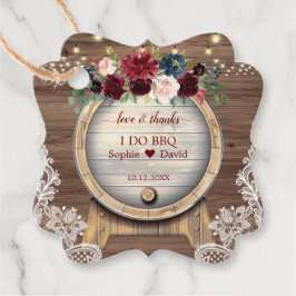 Blush Burgundy Floral Wine Barrel Bbq Bbq Bedankjes Labels