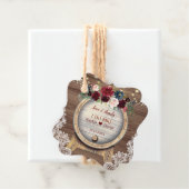 Blush Burgundy Floral Wine Barrel Bbq Bbq Bedankjes Labels (In situ)