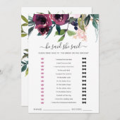 Blush Burgundy Floral zei dat ze Kaart zei (Voorkant / Achterkant)