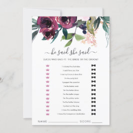 Blush Burgundy Floral zei dat ze Kaart zei