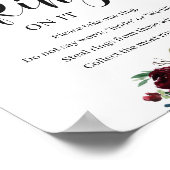 Blush Burgundy Floral zette een ring op het spelbo Poster (Hoek)