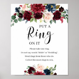 Blush Burgundy Floral zette een ring op het spelbo Poster