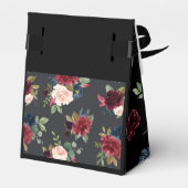 Blush Burgundy Foto Floral Elegant Waterverf Bedankdoosjes (Achterkant)