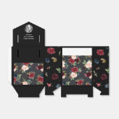 Blush Burgundy Foto Floral Elegant Waterverf Bedankdoosjes (Uitgevouwen)