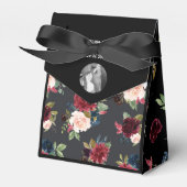 Blush Burgundy Foto Floral Elegant Waterverf Bedankdoosjes (Voorkant Zijde)