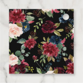 Blush Burgundy Foto Floral Elegant Waterverf Bedankjes Labels (Achterkant)