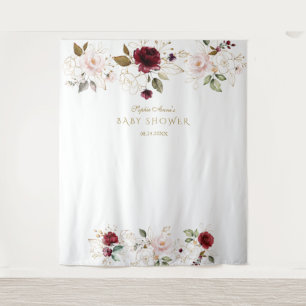 Blush Burgundy Gold Flowers Weddenfoto Booth Wandkleed