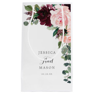 Blush Burgundy Hotel Wedding Gift Bag Klein Cadeauzakje