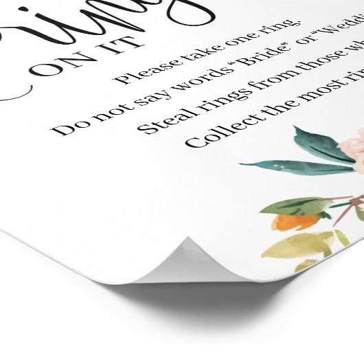 Blush burgundy marigold zette een ring op het bord poster (Hoek)