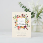 Blush & Burgundy Marsala Floral Vrijgezellenfeest Uitnodiging Briefkaart (Staand voorkant)