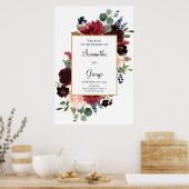 Blush burgundy marvy vage welkomstbord poster (Keuken)